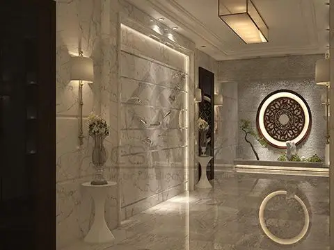 تنفيذ اعمال الرخام في قصر العبور